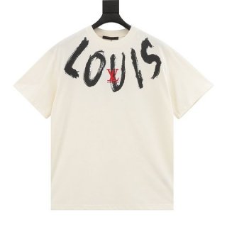 Louis Vuitton logo hand-drawn graffiti embroidered T-shirt vum35179