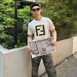 Fendi White Cotton T-Shirt Replica fes67883