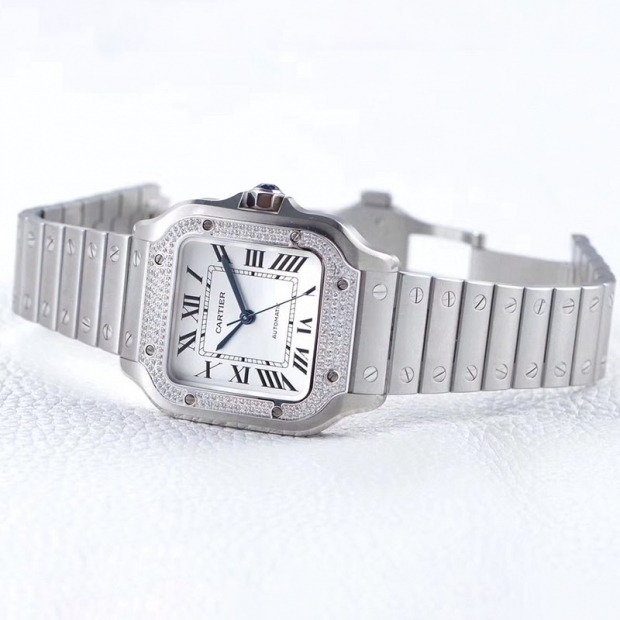 Rare Cartier Santos de Cartier MM Replica Stainless Steel kag73259
