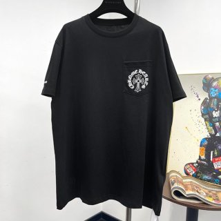 ☆Chrome Hearts Replica☆Horseshoe White Cotton T-Shirt Kuw19874