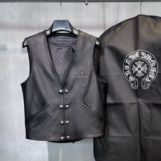 CHROME HEARTS LYCHEE GRAIN COWHIDE VEST COPY XP18331
