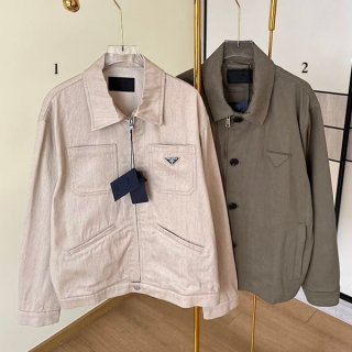 High quality Prada denim blouson jacket replica 2 colors pus51019