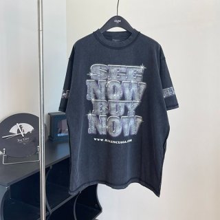 Balenciaga Replica SNBN T-Shirt Large Fit Logo Vintage 764235T