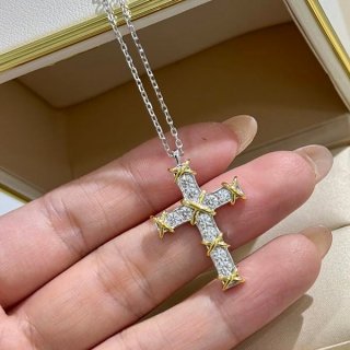 The hottest topic! Tiffany & Co. replica gold cross pendant Tid56005