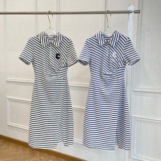 Extremely rare! Celine striped slit band dress replica in 2 colors Cey65944