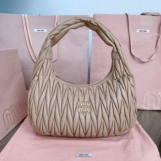 Immediate delivery Miu Miu Wonder Matelasse Leather Hobo Bag mys58595