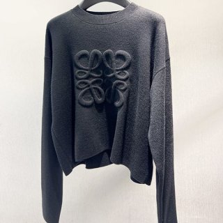 New color ☆ Rare Loewe Short Anagram sweater wool short sweater fake lok33842