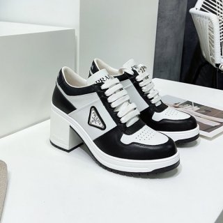 ☆Rare☆Prada Downtown fake high heel leather sneakers 1E792M