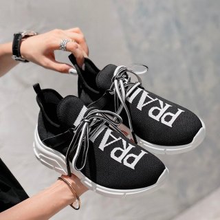 New Spring Collection Prada Knit Fabric Sneakers Replica pup38795