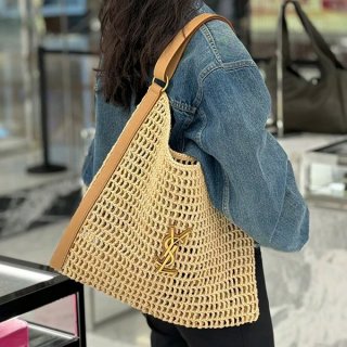 Saint Laurent Cassandra Shoulder Bag Replica (Raffia Macrame) 773984GAAEB9718 Sas78691