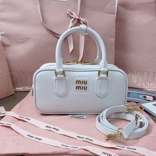 Miu Miu Replica Leather Logo Shoulder Top Handle Small Bag myl08247