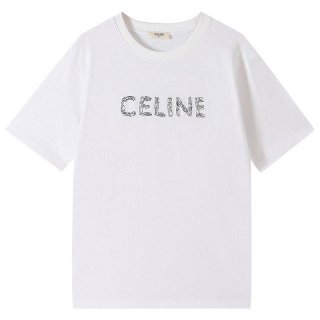 Celine loose T-shirt not available in Japan, fake cotton, white Cef32445