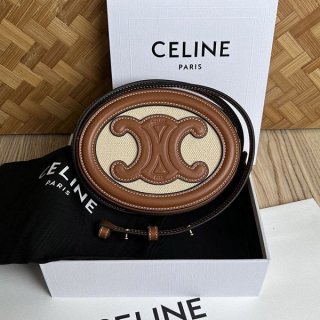 Celine Oval Bag Cuir Triomphe Replica Natural/Tan 198602EFL02NT