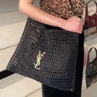 Saint Laurent Replica Cassandra Shoulder Bag (Raffia Macrame) OXALIS 781289GAAEA1000