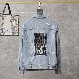 Balenciaga Barcode Large Fit Jacket Replica Light Blue Denim 664329TBP488961