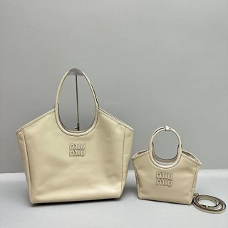 No.1 popular Miu Miu fake lettering logo leather shopping bag 2 sizes myy68712