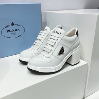 ☆Rare☆Prada Downtown high heel leather sneakers replica 1E792M_3LKG