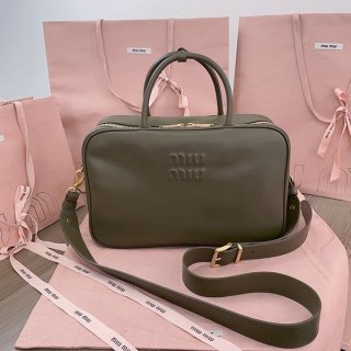 Sold out Miu Miu leather handbag replica cognac myw63192