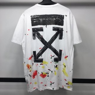Not available in Japan OFF WHITE T-shirt fake spray Caravaggio slim fit off22653