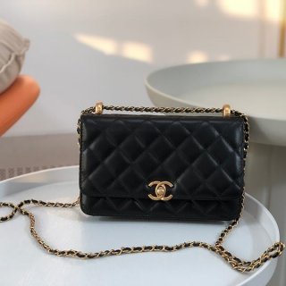 Fake Chanel Flap Mato Bag Chain Wallet Black shr53051, loved by many celebrities