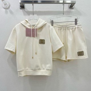 Nice Miu Miu replica logo sweatshirt short sleeves myi22478