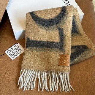 Free shipping Loewe logo wool mohair copy scarf lou95366