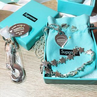 Sure to sell out! Supreme/Tiffany collaboration Return to Tiffany 3-piece set of earrings, bracelet, and necklace Tie54720