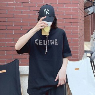New Celine Eyelet Embroidery Loose T-shirt Cep23506