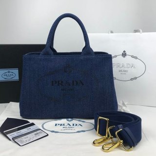 n-grade recommended Prada Canapa denim fabric 2way copy handbag puy03236