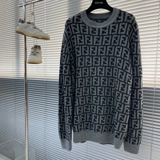Stylish Fendi replica FF logo wool blend sweater fej73675