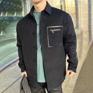 High Quality Fendi Replica Blue Cashmere Go-To Jacket FW1276 APOAF1AJR