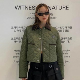 Prada short jacket green replica pus41497