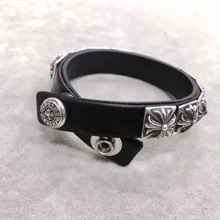 Chrome Hearts Zero Pyramid Bracelet Replica Leather Kuo31214