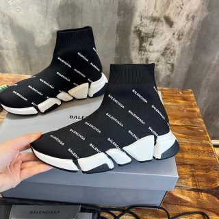 Balenciaga Speed Trainer Replica Printed Logo Knit Sneakers baz41662