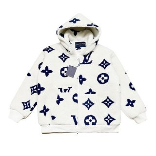No. 1 in cumulative total sales! Louis Vuitton Monogram Mink Fur Fake Zip-up Hoodie vuu58059