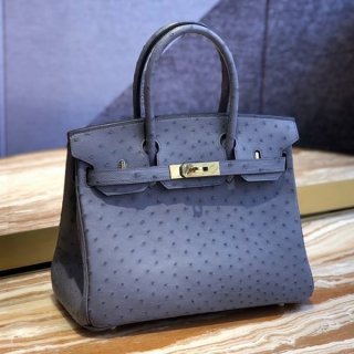 Secured Hermes Replica Birkin 30 Ostrich Gripere G Hardware era19185