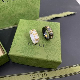 Gucci Replica Interlocking G Zirconia 18K Ring 2 Colors gue63559