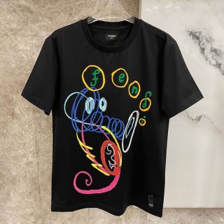 Spring/Summer New Arrivals Fendi Crew Neck Logo Jersey T-Shirt Replica few05695