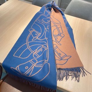 [High quality] Hermes cashmere scarf replica Entrelac-Equestre eri21775