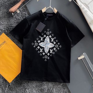 New Spring Louis Vuitton T-shirt replica 21SS Floating LV Printed vux11502