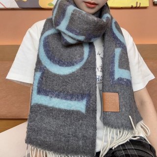 24 Autumn/Winter Pre-release☆Loewe Logo Wool & Mohair Scarf Fake F811257X0