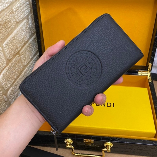 ★Japan!! Popular! Fendi Long Wallet Replica Simple Cool Patch Logo Zipper Customized feq41713