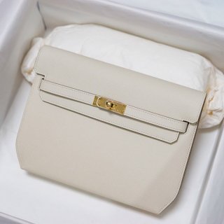 Hermes Kelly Depeche 25 Replica Pouch Clutch Gold Hardware he19022