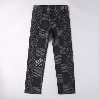 Love at first sight? Louis Vuitton x NIGO Damier WAVES Monogram Denim Pants Replica vuu00764