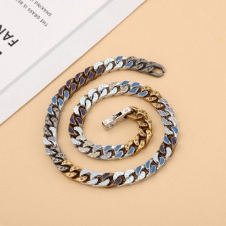 ☆Louis Vuitton☆ Collier Chain Links Fake Patches Strass Necklace vud74863