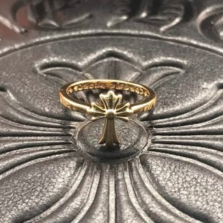 Express Shipping Chrome Hearts Ring Bubble Gum Ring Fake Cross Gold Kun09032