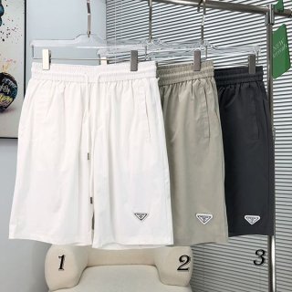 Classic Prada cotton terry shorts replica in 3 colors pub04328