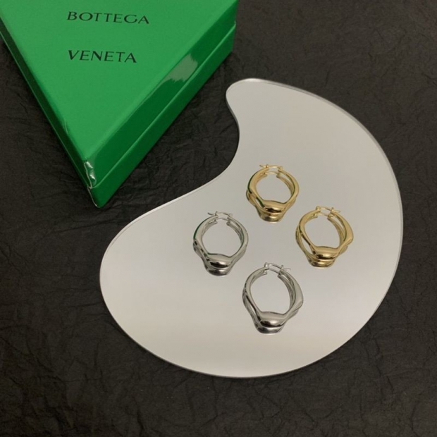 Bottega Veneta Men's Sparkling Gold Hoop Earrings in Rare Colors, Replica, 2 Colors, bog80514