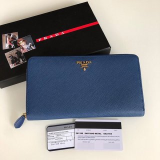 Prada Saffiano Metal Logo Wallet with Tracking Replica puc34152