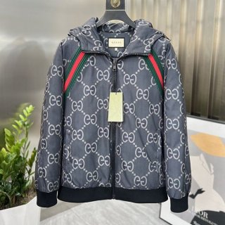 Gucci Web Stripe Fake Jumbo GG Down Jacket gua66282